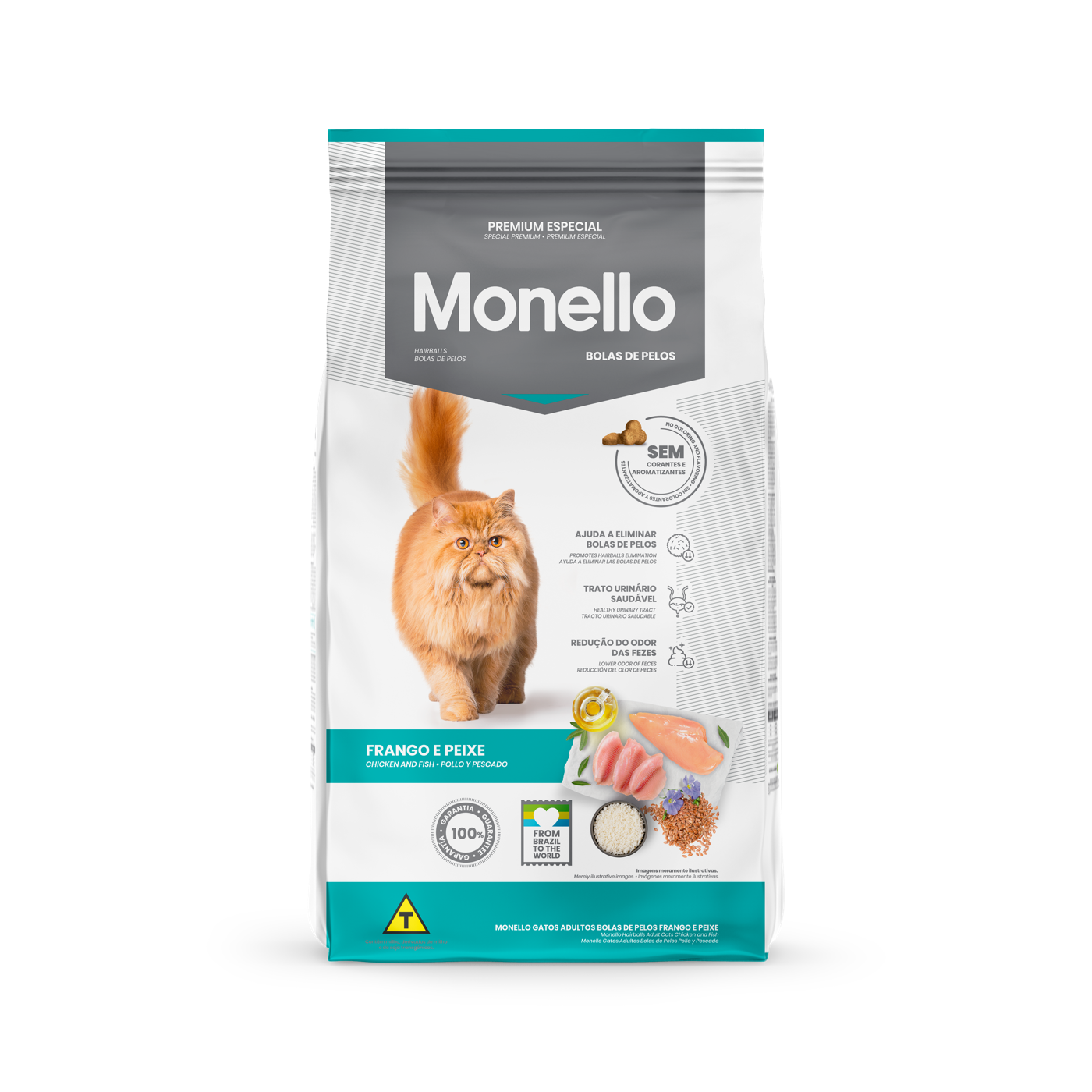 Monello Gatos Bolas de Pelos Pollo y Pescado
